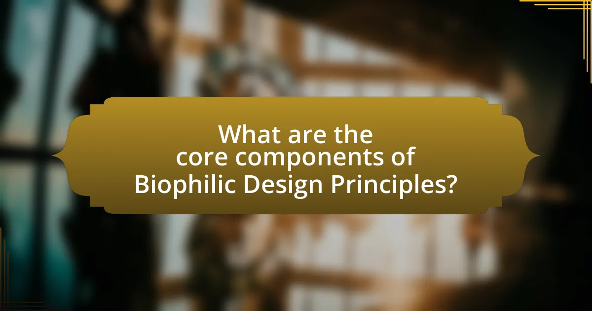 What are the core components of Biophilic Design Principles?