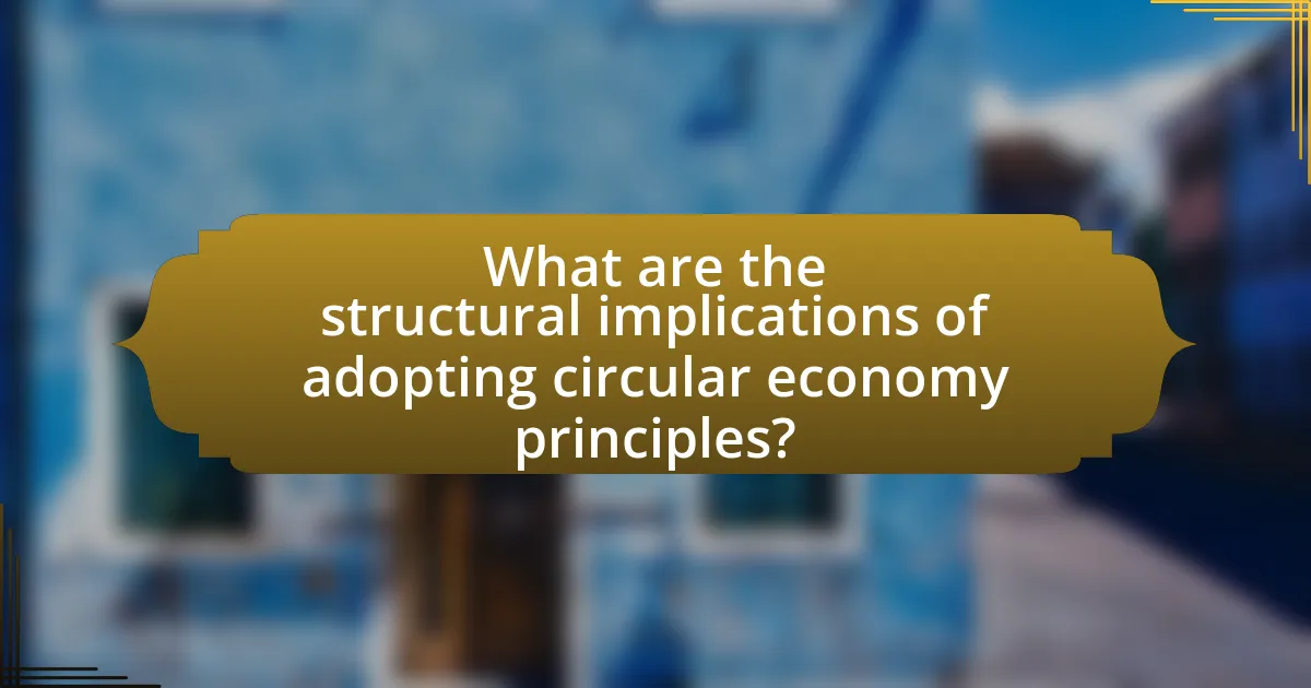What are the structural implications of adopting circular economy principles?